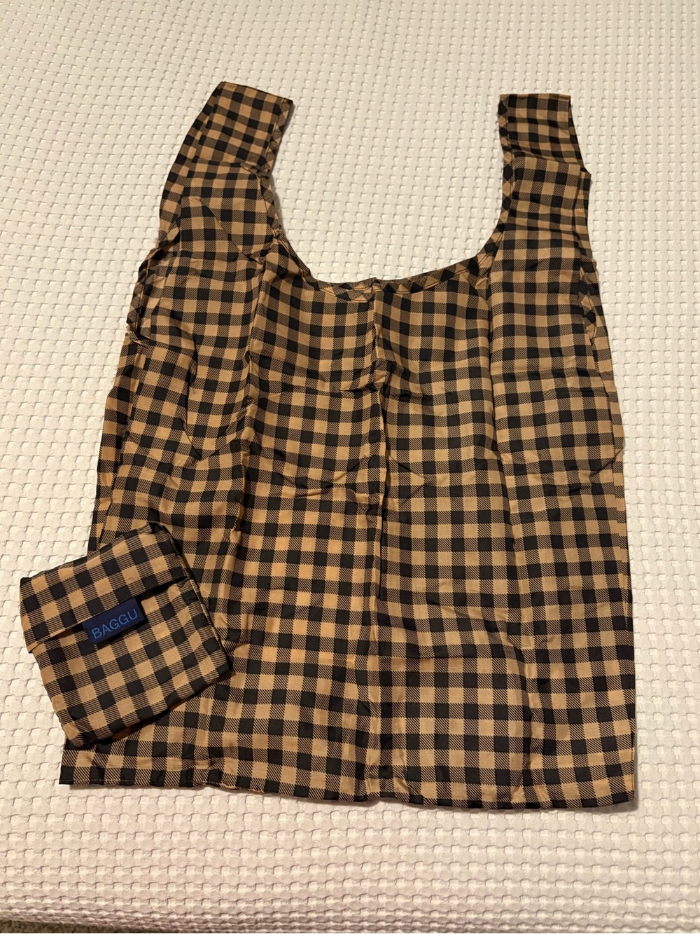 Standard size Baggu in print Gingham from 2018- Brown and Black